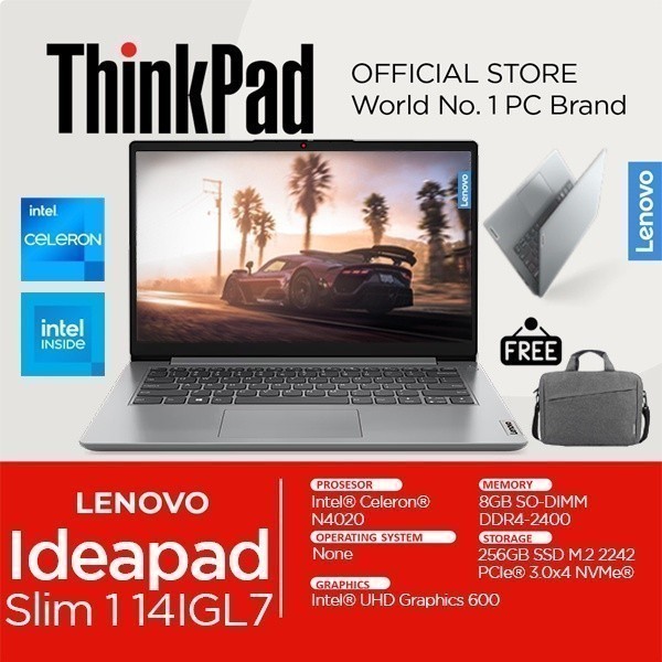 Jual Lenovo Ideapad Slim 1 Intel N4020 8GB RAM 256SSD 14 inch Cloud ...