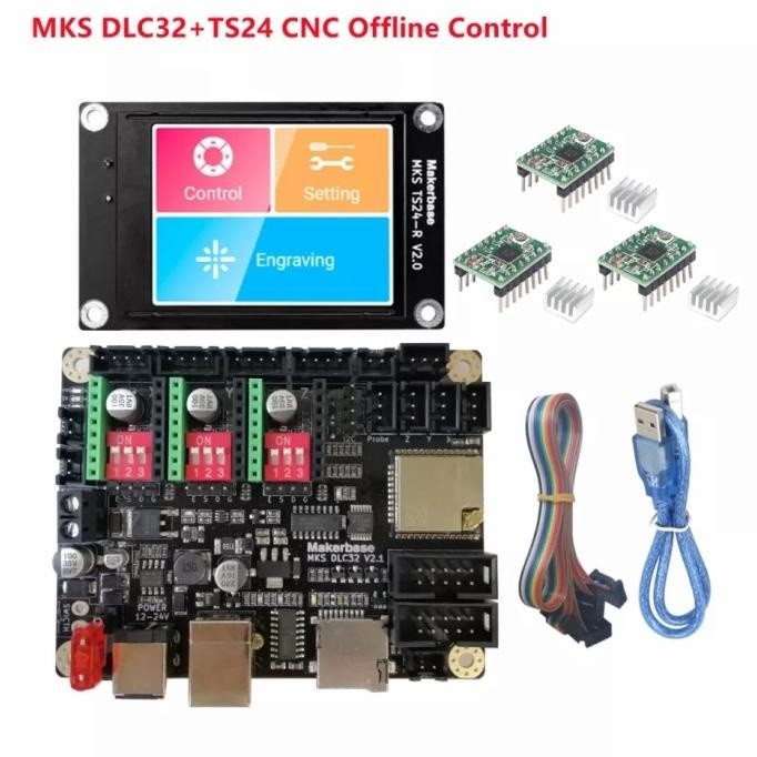 Jual PAPAN KONTROL CNC / MODUL CNC/ MKS DLC32 32 Bit WiFi with LCD GRBL ...
