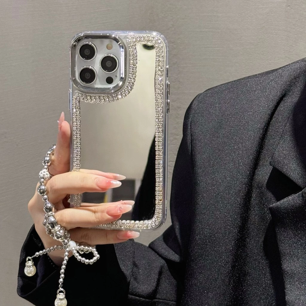 Pratinjau Case Iphone 15 PRO MAX Kaca dan Berlapis Berlian Elegan