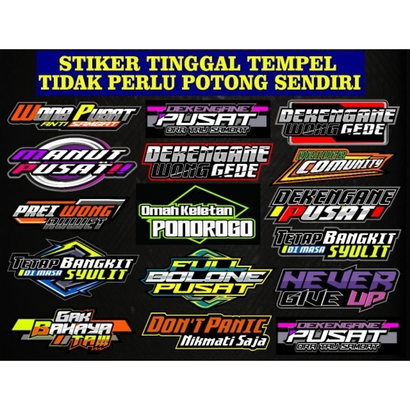 Jual Sticker Pack Racing Kata Kata Viral Stiker Balap Dekengan pusat ...