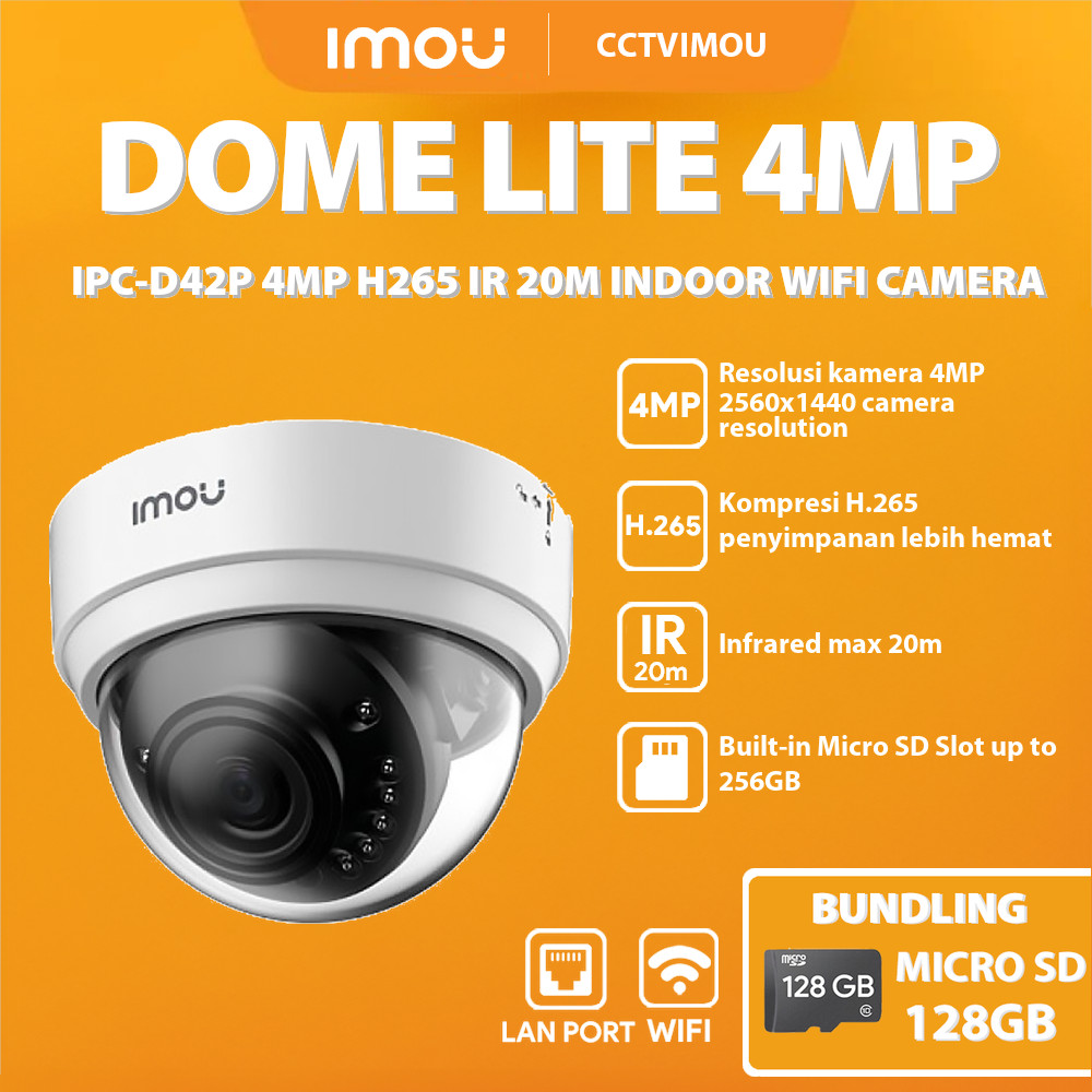 Jual IMOU DOME LITE 4MP IPC-D42P 4MP H265 IR 20M INDOOR WIFI CAMERA ...