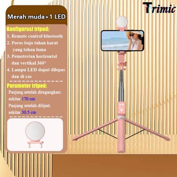 Trimic 170cm Selfie Stick Tongsis Tripod 7 Tombol Bluetooth Remote Control Tongkat Selfie