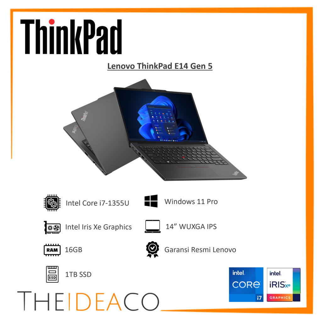 レノボ Lenovo ThinkPad E14 Gen 5 Laptop, Intel 10-Core i7