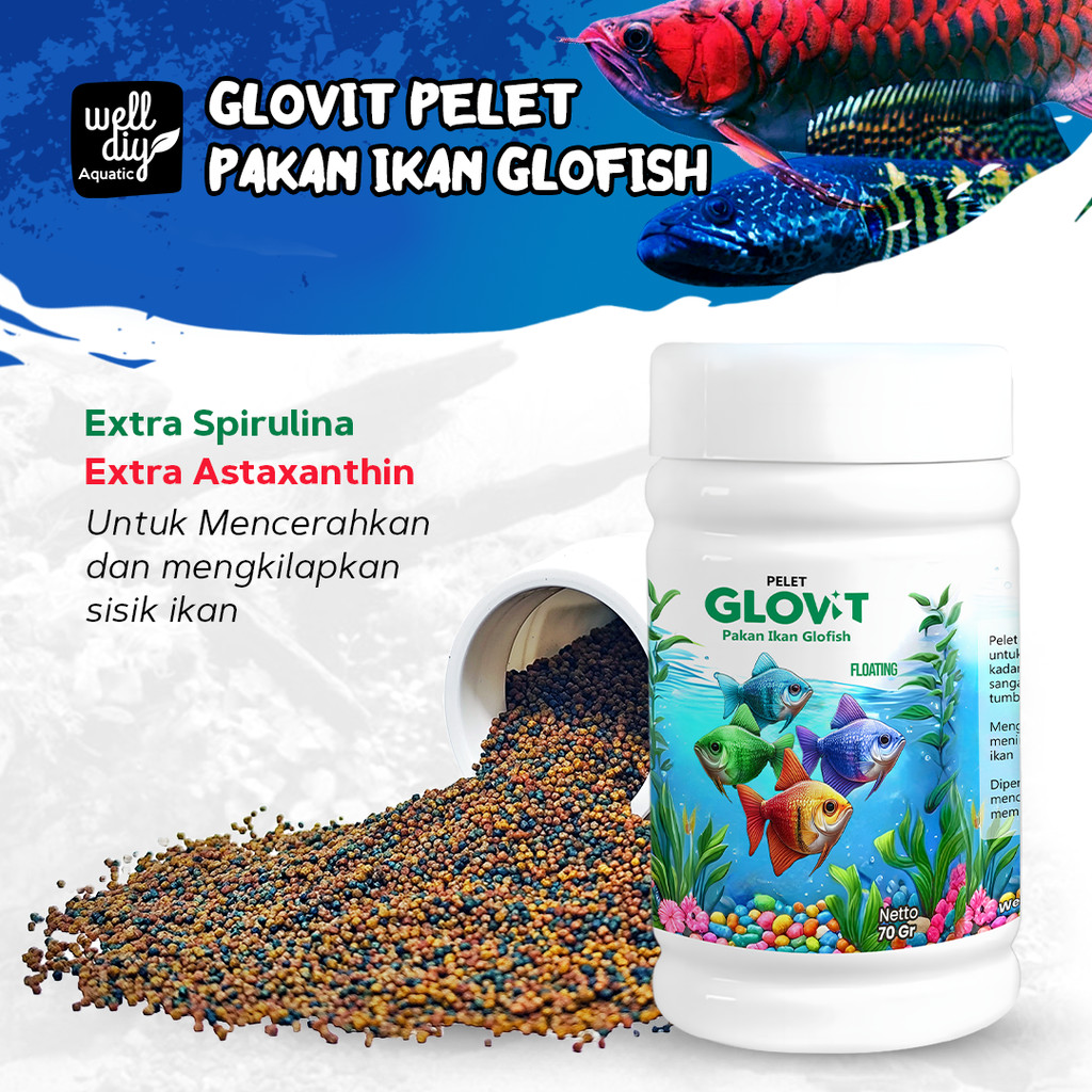 Jual Pakan Ikan Glow Fish Extra Spirulina Meningkatkan Warna dan