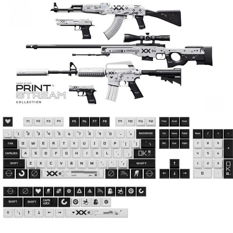Jual 132 Keys/Set Print Stream PBT Keycaps XDA Profile MX Swit DYE-SUB ...