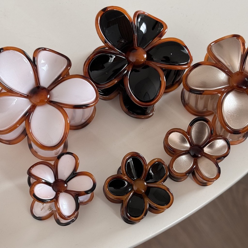 Jual Town Shell - Double Colors Flower Korean Hair Claw / Jepit Rambut ...