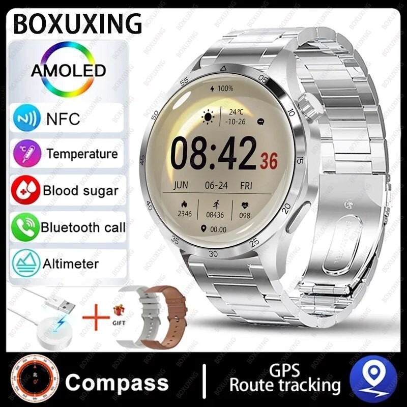 For Huawei GT4 Pro GPS Smart Watch Men AMOLED HD Screen Bluetooth Call NFC  IP68 Waterproof Watches Blood Sugar Smartwatch Woman