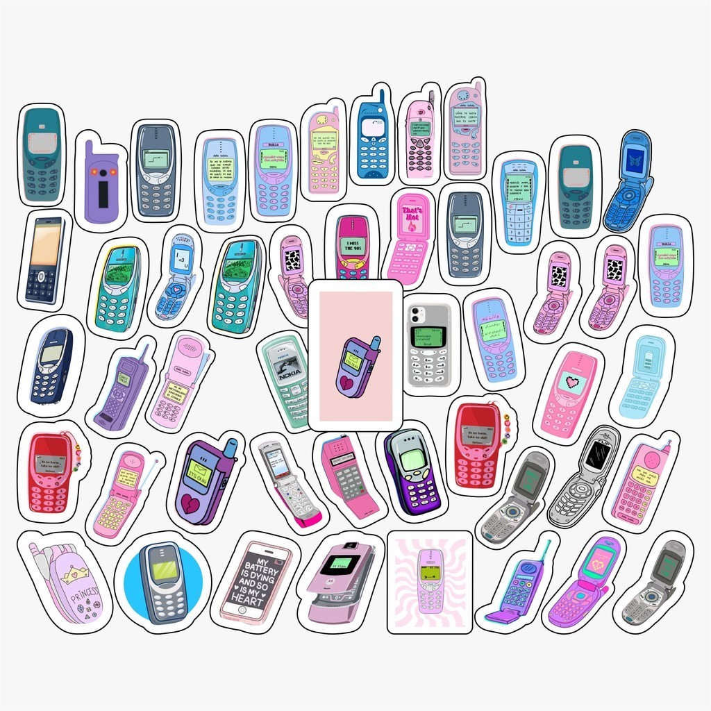 Jual COD 100 Pcs Stiker Pack HP Jadul/Vintage Handphone Lucu Aesthetic ...