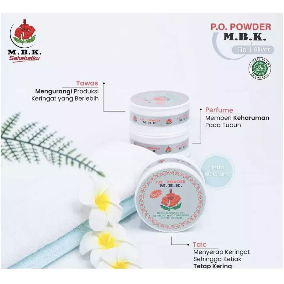 Jual M.B.K MBK Tin Putih/Silver 60gr | Powder Bedak Ketiak | Shopee ...