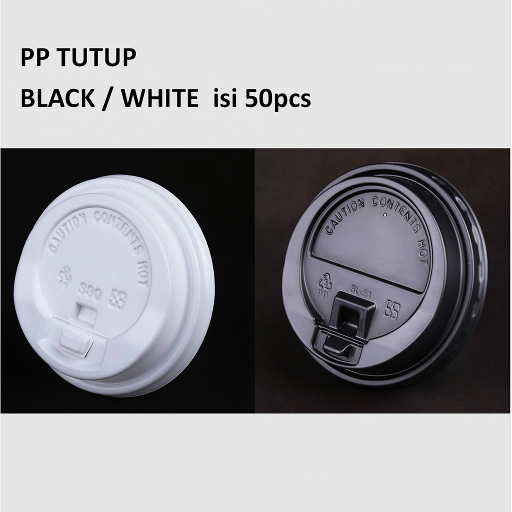 Jual [50PCS]Lids PP 80mm 90mm 8oz 12oz 16oz 22oz / Tutup Paper Cup ...