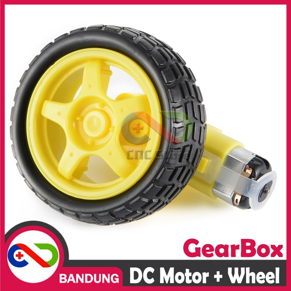 Jual RODA MOTOR DC GEAR BOX SET SMART CAR 1:48 DIY ARDUINO RASPBERRY ...