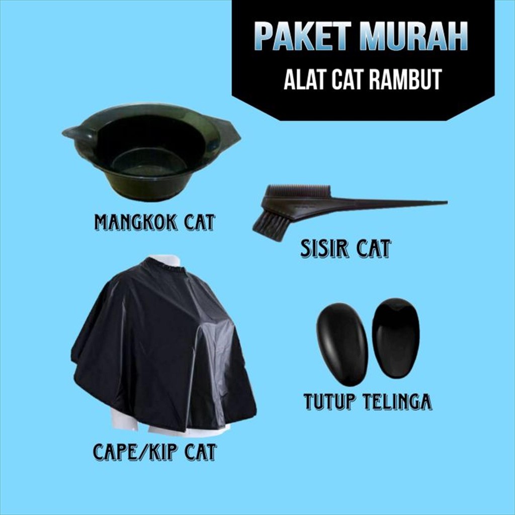 Jual PAKET Alat Cat Rambut Lengkap Mangkok+Sisir+Kep+Tutup Kuping ...