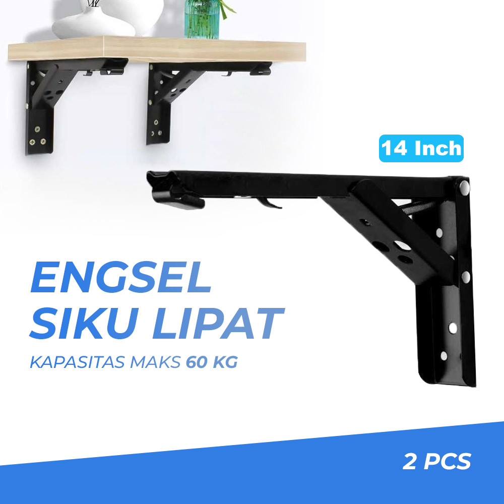 Jual Set 2 Pcs Bracket Engsel Siku Rak Foldable Bisa Lipat Meja Rak ...