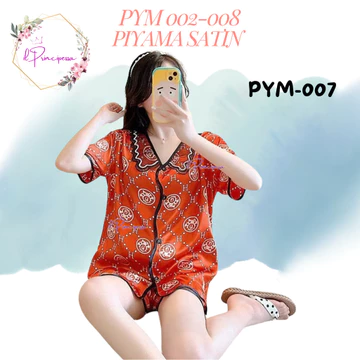 Pym 002 8 Piyama Wanita Satin Baju Tidur Wanita Satin Setelan Celana Pendek Satin