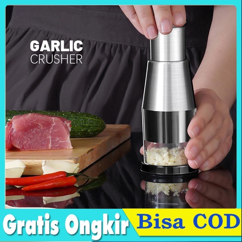 Jual Alat Penggerus Bawang Pencacah Stainless Steel Garlic Ricer Press ...