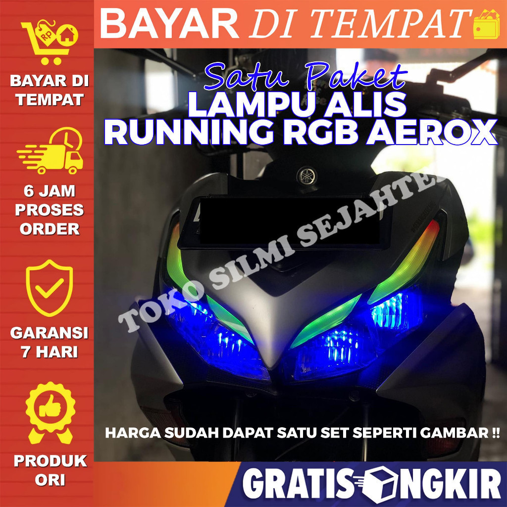 Jual pnp lampu led alis drl rgb aerox gratis demon eye tinggal pasang 2 ...