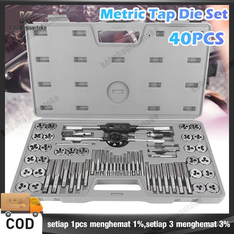 Jual Hand Tap Set Adjustable Hand tab Handtab Dies Set 40 Pcs Alat Snai ...