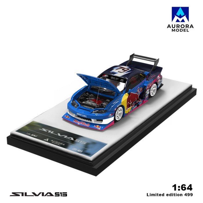 Modellino Auto TPC 1:64 LB-Super Silhouette SILVIA S15, Colori Rosa, Bianco E Blu, Edizione Limitata Con Custodia - Foto 3