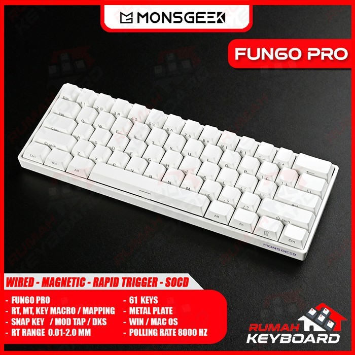 Jual MONSGEEK - FUN60 PRO - 60% - Wired - Magnetic Switch - Rapid ...