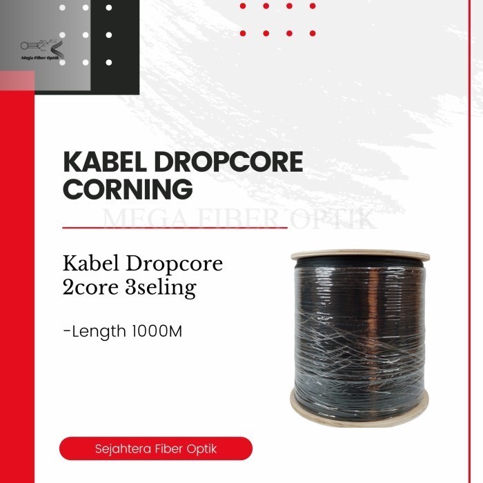Jual Kabel Dropcore 2 Core 3 Seling 1000M Corning | Fiber Optic FTTH ...