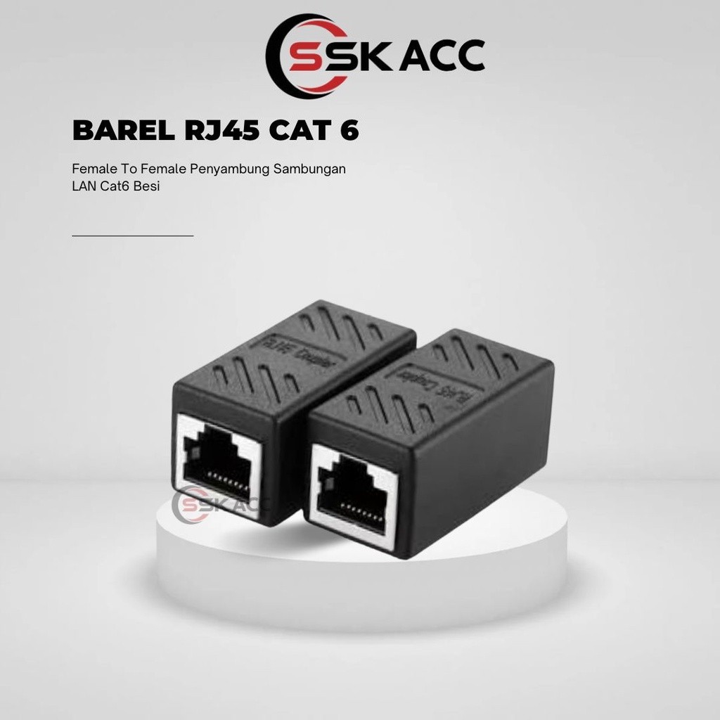 Jual Barel RJ45 Cat 6 Female To Female Penyambung Sambungan LAN Cat6 ...