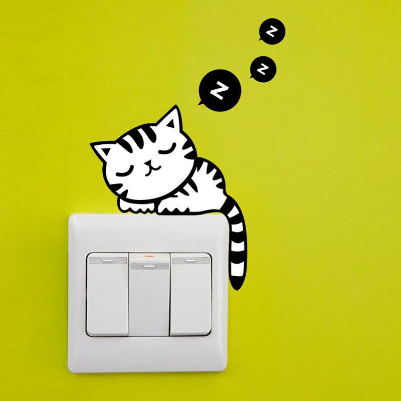 Jual Stiker Dinding Lucu Sleeping Cat Wallpaper | Shopee Indonesia