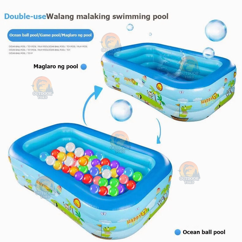 Jual 【# Beli 1 Dapat 7 #】Kolam Renang Anak Mandi Bola Kotak Alas ...