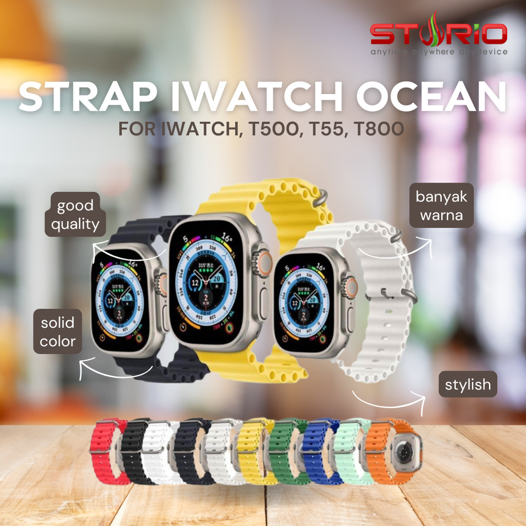 Jual STRAP TALI JAM SMARTWATCH Model OCEAN For T55 T500 Apple Watch ...