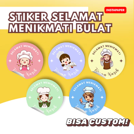 Isi 200 - Stiker Selamat Menikmati Bulat | Stiker Kue Basah | Stiker Online Shop