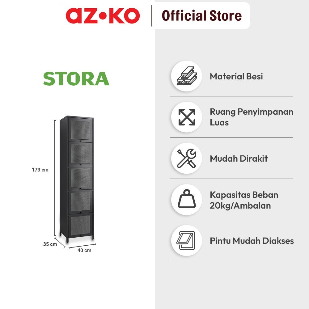 Jual AZKO Stora Casla Rak Penyimpanan 5 Tingkat Dengan Pintu Organizer ...