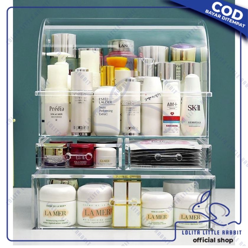 Jual Rak Kosmetik Dengan 4 Laci Anti Debu Acrylic Storage Tempat Make ...
