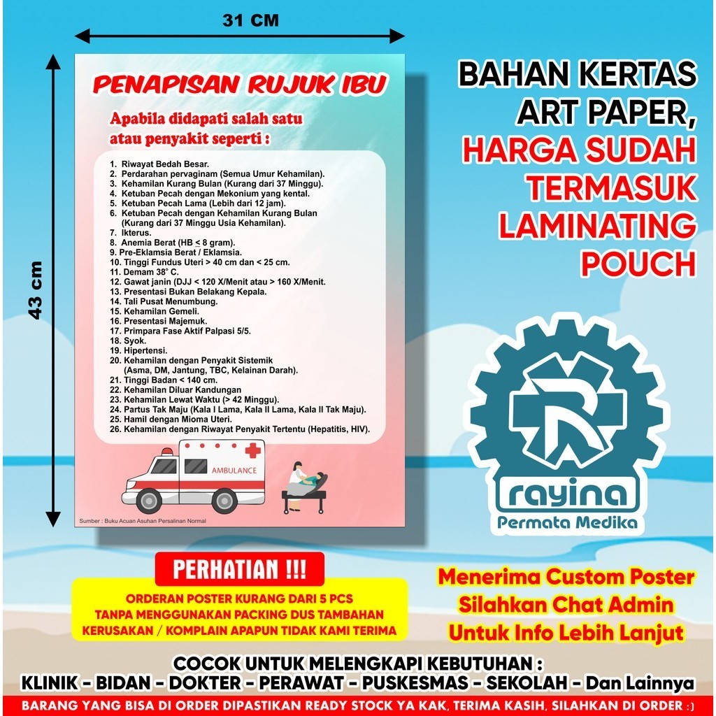 Jual Poster Penapisan Rujuk Ibu 26 Langkah | Shopee Indonesia