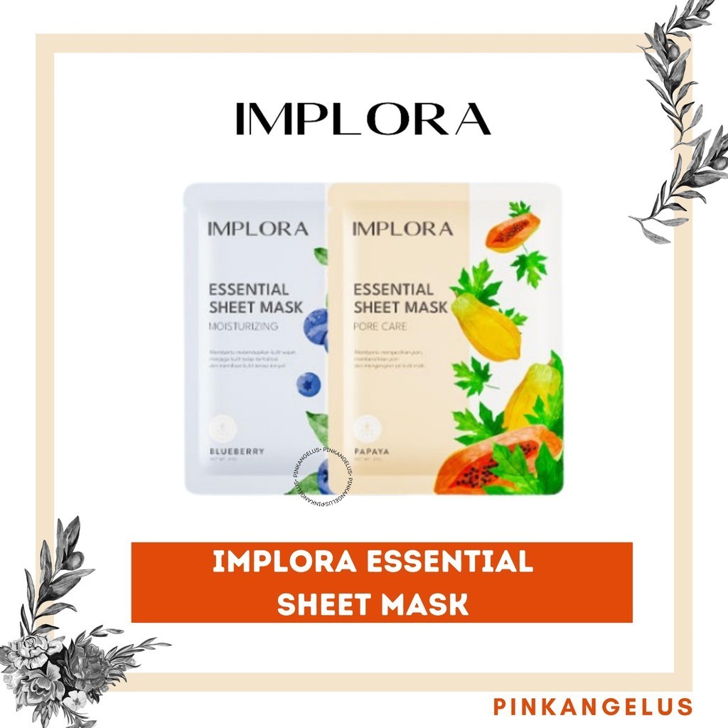 Jual IMPLORA Essential Sheet Mask | Pore Care | Anti-Aging ...