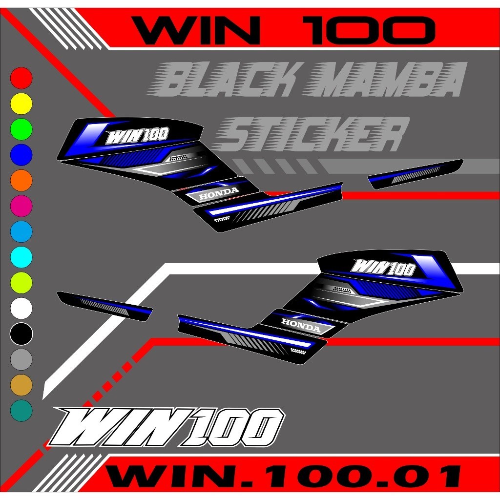 Jual Striping WIN 100 sticker list variasi HONDA WIN 100 CODE 01 ...