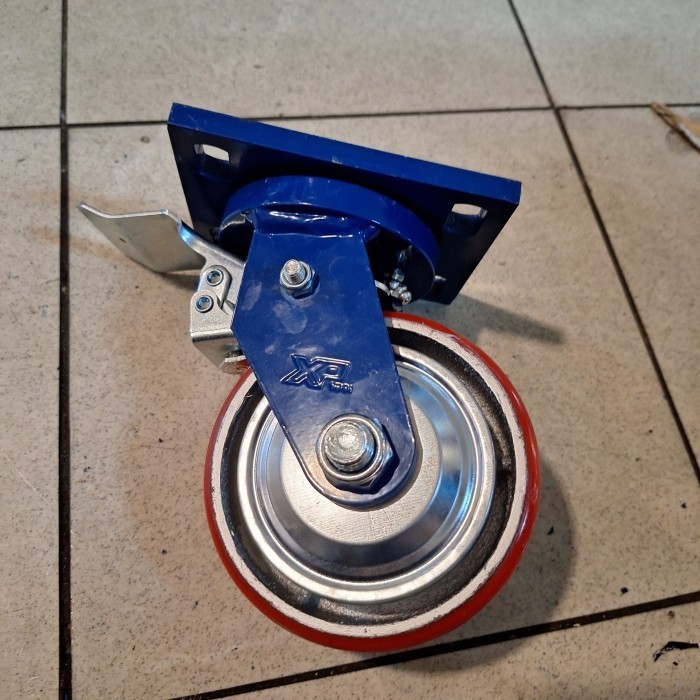 Jual Roda PU Caster Troli Trolley Super Heavy Duty 5 inch Rem Roda PU ...