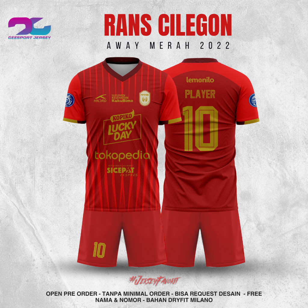 Jual JERSEY SEPAK BOLA RANS CILEGON AWAY 2022 jersey full printing bIsa ...