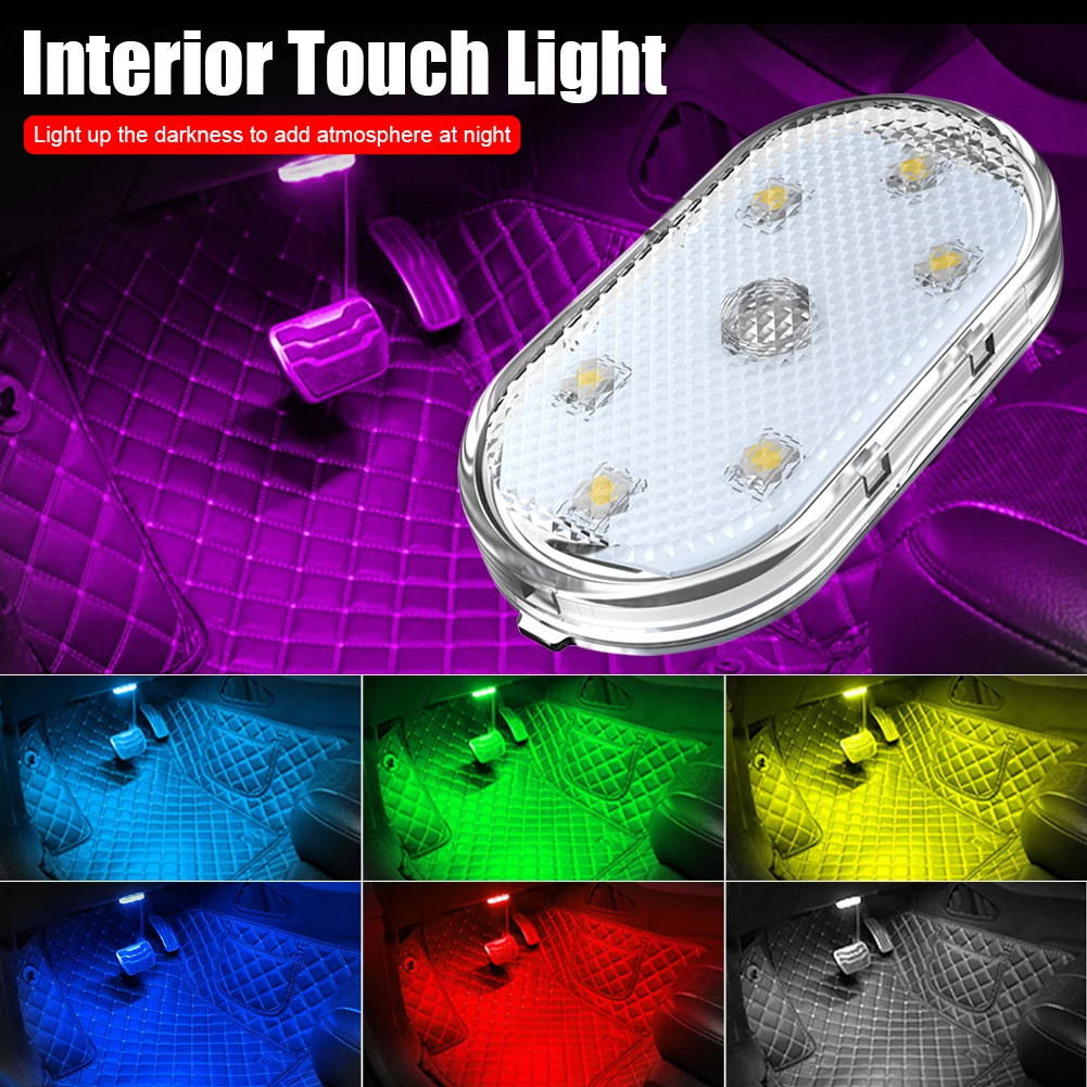 LAMPU KABIN MOBIL PLAFON SENTUH DASHBOARD RECHARABLE PORTABLE TERANG RGB
