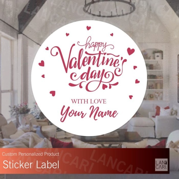 Jual Stiker Label Valentines Day Coklat custom Sticker valentine Design ...