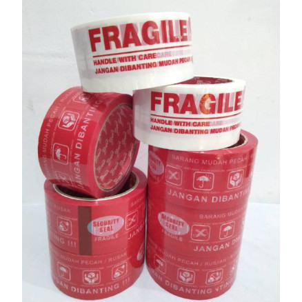 Jual Lakban Fragile Merah IVAN 48mm x 50Yrd | Shopee Indonesia