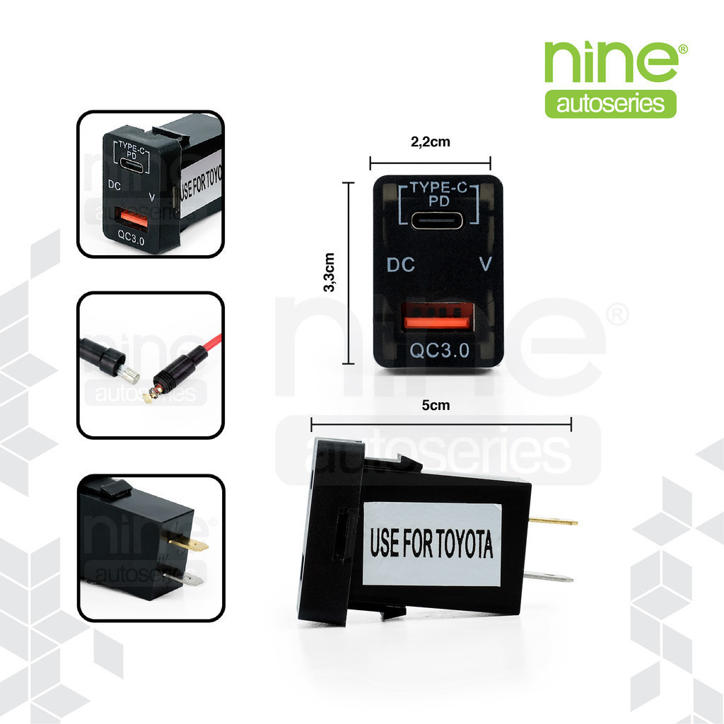 Jual SOCKET USB DAN TYPE C DAN VOLTMETER TOYOTA INNOVA - NINE LX-TRIX ...