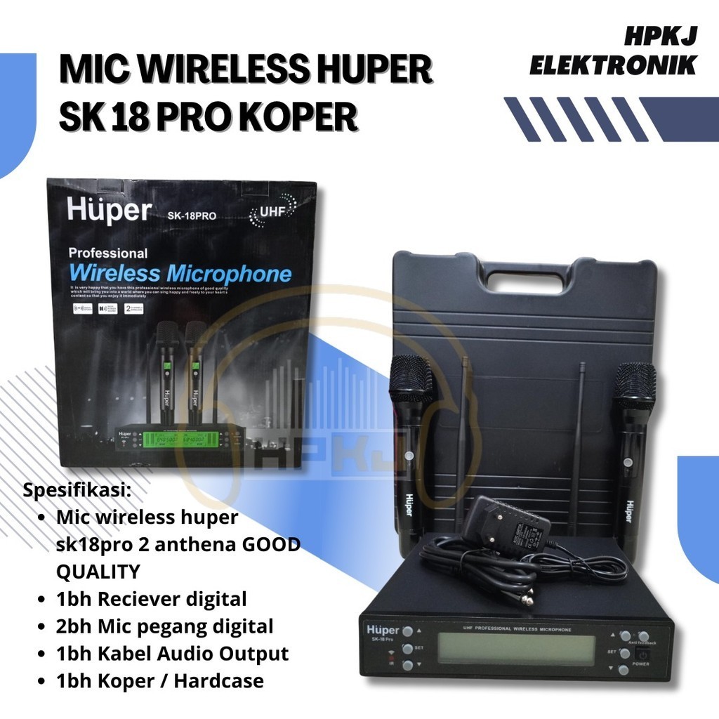 Jual Mic Wireless HUPER SK18PRO Microphone wireless SK18 PRO SK 18 PRO ...