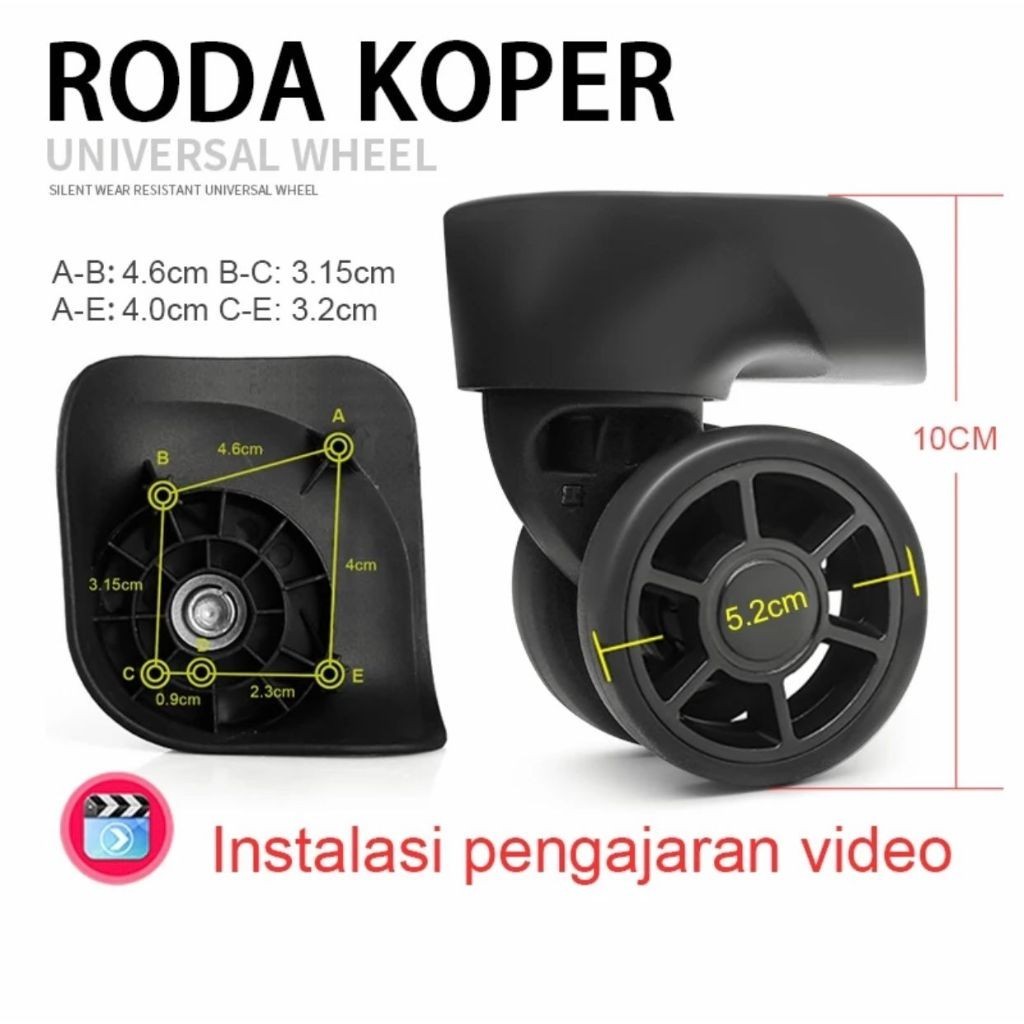 Jual RODA KOPER DOUBLE WHEEL KANAN KIRI ( 1 SET 4 PCS MOTIF SILVER ...