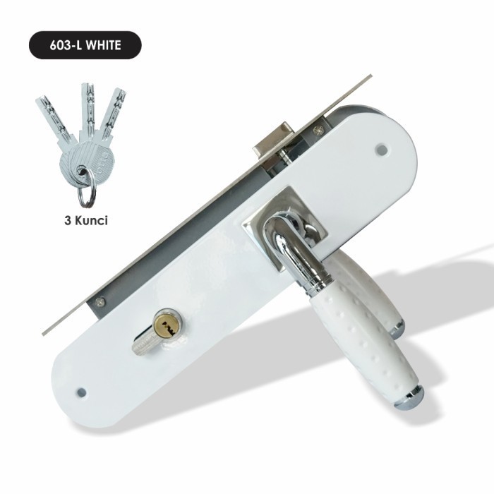 Jual Handle Kunci Pintu Rumah BESAR PUTIH WHITE 1 Set 25 cm Model BULAT ...