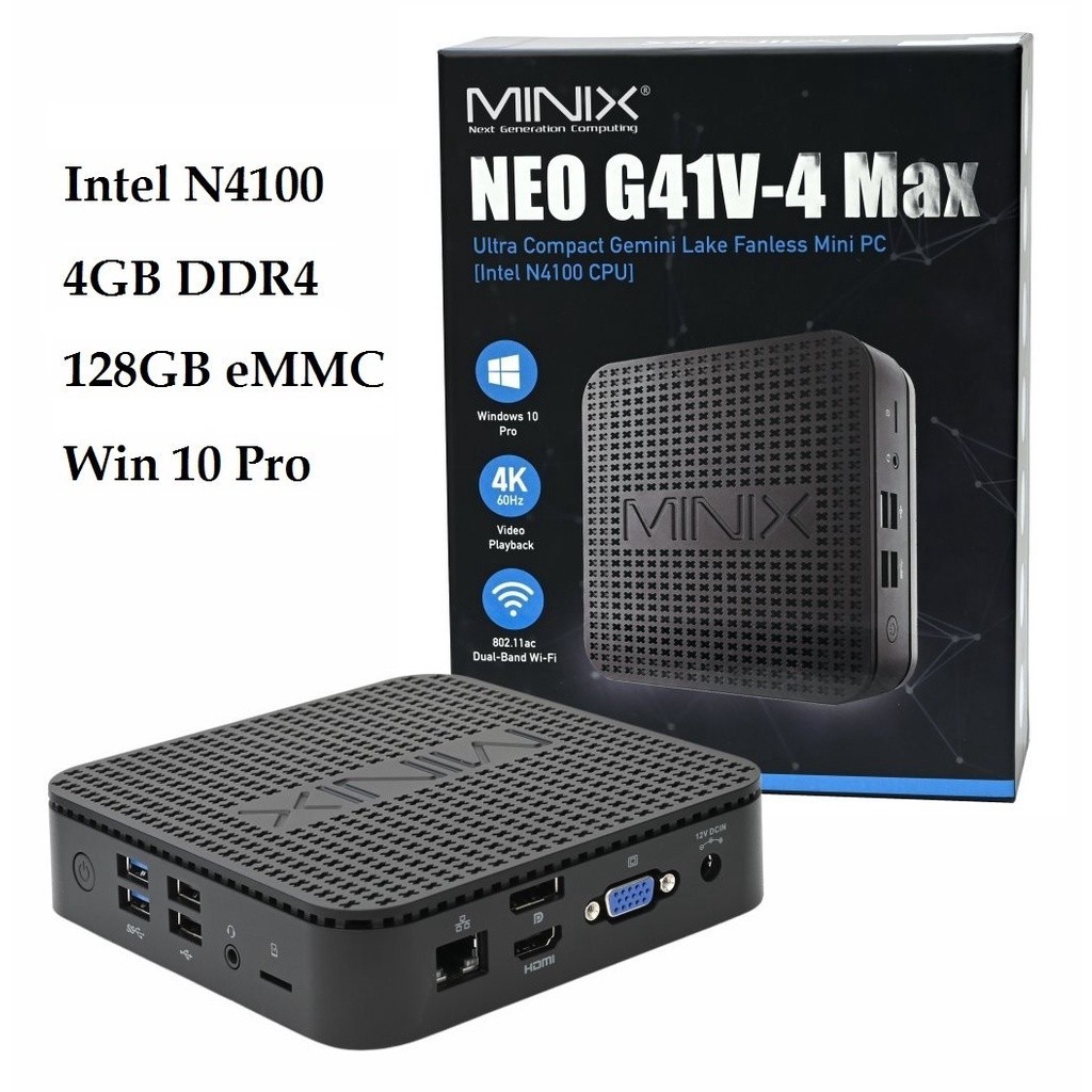 GROSIRUNIK99 MINIX NEO G41V-4 MAX Mini PC - Intel N4100 RAM 4GB ROM 128GB Win 10
