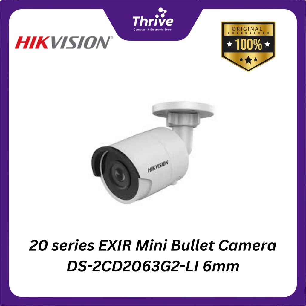 Jual 20 series EXIR Mini Bullet Camera DS-2CD2063G2-LI 6mm | Shopee ...