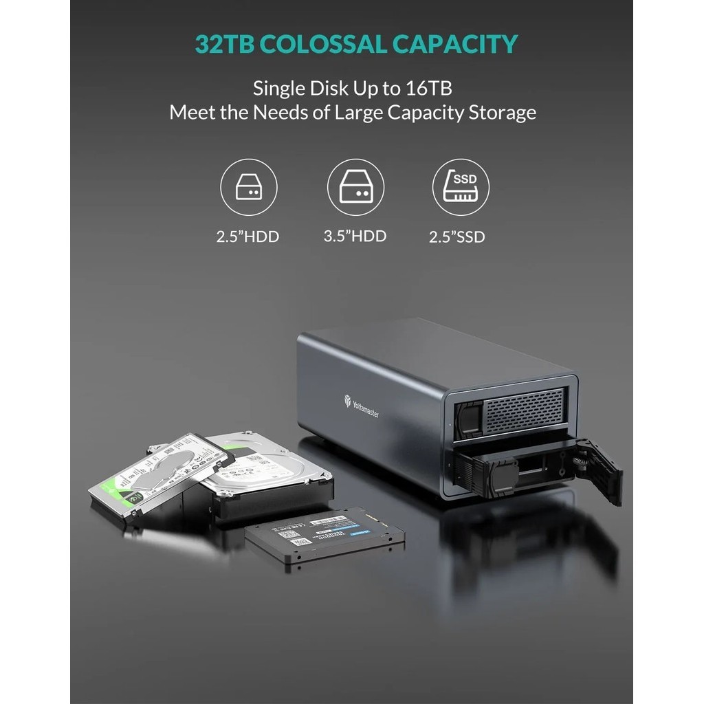 Jual Yottamaster 2 Bay RAID External Hard Drive Enclosure for 2.5-inch ...