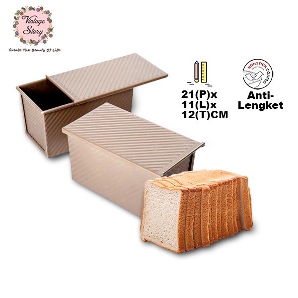 Jual Loyang Roti Kue Panjang Loaf Pan Dengan Penutup Premium Bread ...