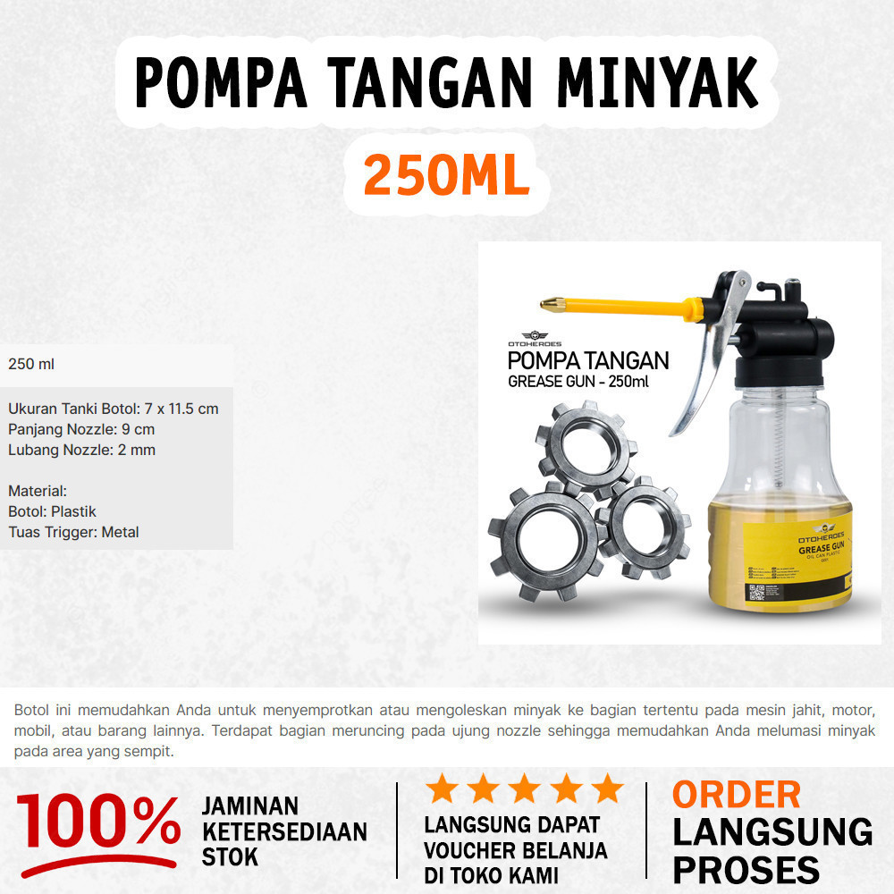Jual Botol Oli Rantai / Gemuk Pompa Tangan Model Gun Kapasitas 250ml ...