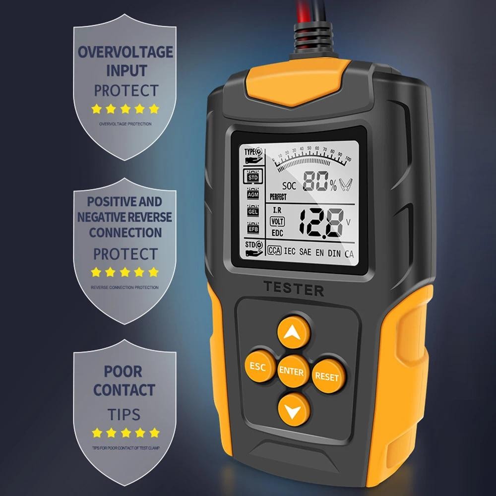Jual 12V 24V Penguji Baterai Mobil Penguji LCD Orange Analyzer Charger ...