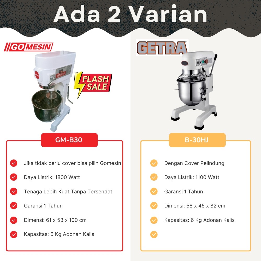 Jual Planetary Mixer 30 Liter Getra B 30Hj Mixer Roti 30 Liter Garansi ...